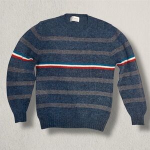 Arrow Brigade Wool Sweater Shetland Wool Blend Stripe Vintage Mens XL